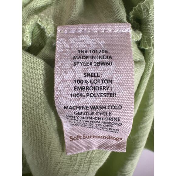 Soft Surroundings Madie Tunic Womens Sz XS Embroidered Button Up Roll Tab Sleeve - Picture 9 of 9